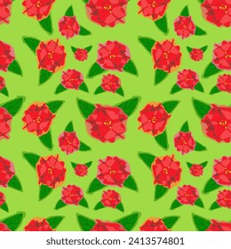 
patrón de rosas abstractas sin costuras florales sobre fondo verde, vector