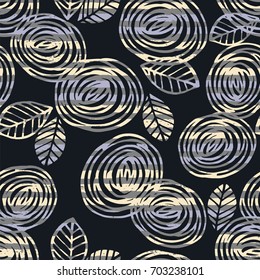 Abstract floral seamless pattern with roses. Trendy hand drawn textures. Modern abstract design for paper, cover, fabric, interior decor and other users.