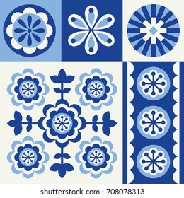 Abstract floral seamless pattern in scandinavian style. Vector Illustration.