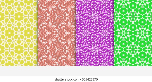abstract floral seamless pattern set. line art. ethnic ornament. vector illustration. Texture for design wallpaper, pattern fills, web page, banner, flyer.
