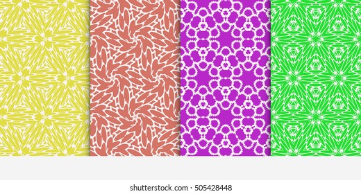 abstract floral seamless pattern set. line art. ethnic ornament. vector illustration. Texture for design wallpaper, pattern fills, web page, banner, flyer.