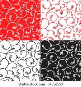 Abstract floral seamless pattern set