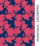 Abstract floral seamless pattern. Silhouettes made of roses buds and petals. Flat botanical backdrop with flowers for wallpaper, textiles, fabric, clothes, jacket, souvenirs, wrapper or surface.