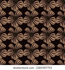 Abstract floral seamless pattern in simple style. Chamomile flower endless background. Summer for fabric, textile print, wrapping, cover. Vector illustration