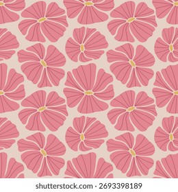 Padrão floral sem emenda abstrato em cor rosa suave para fins de design