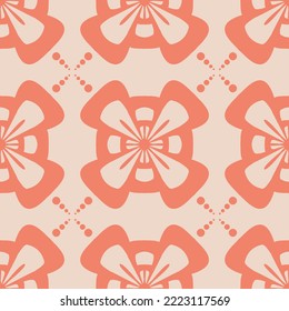 Abstract floral seamless pattern for textile and decorative design, creative flat motif