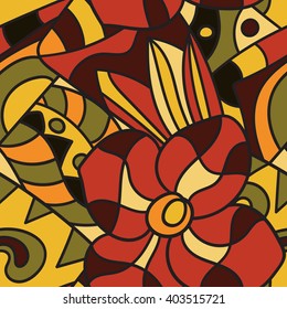 Abstract floral seamless pattern. This pattern can be used for wallpaper, pattern fills, web page background, surface textures. Vector illustration