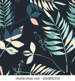 Abstraktes florales, nahtloses Muster mit trendigen, handgezeichneten Texturen. Modernes abstraktes Design für Papier, Bezug, Stoff, Inneneinrichtung und andere Benutzer
