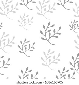 Abstract floral seamless pattern with trendy hand drawn textures