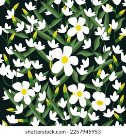 Abstract floral seamless pattern. Trendy hand drawn textures. Modern abstract design for,paper, cover, fabric