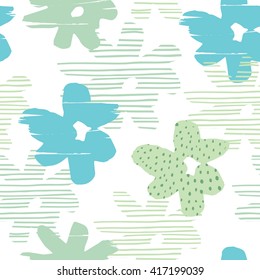 Abstract floral seamless pattern with trendy hand drawn textures. Modern abstract design for poster, cover, fabric and other users