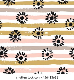 Abstract floral seamless pattern with trendy hand drawn textures. Modern abstract design for poster, cover, fabric and other users