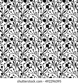 Abstract floral seamless pattern with trendy hand drawn textures. Modern abstract design for paper, cover, fabric, interior decor and other users