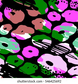 Abstract floral seamless pattern with trendy hand drawn textures. Modern abstract design for paper, cover, fabric, interior decor and other users