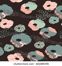 Abstract floral seamless pattern with trendy hand drawn textures. Modern abstract design for paper, cover, fabric, interior decor and other users