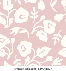 Abstract floral seamless pattern with trendy hand drawn textures. Modern abstract design for paper, cover, fabric, interior decor and other users