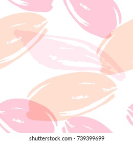 Abstract floral seamless pattern with trendy hand drawn textures in delicate pink colors. Modern abstract design for paper, cover, fabric, interior decor and other users. Ideal for baby girl design.