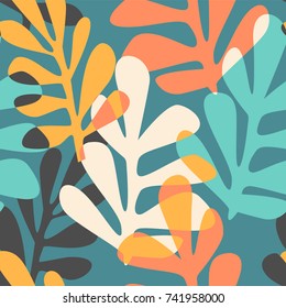 Abstract floral seamless pattern with trendy hand drawn textures. Modern abstract design for paper, cover, fabric, interior decor and other users. 