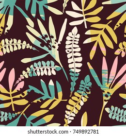 Abstract floral seamless pattern with trendy hand drawn textures. Modern abstract design for paper, cover, fabric, interior decor and other users