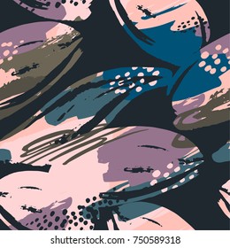 Abstract floral seamless pattern with trendy hand drawn textures. Modern abstract design for paper, cover, fabric, interior decor and other users