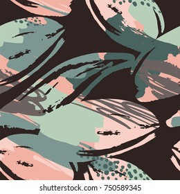 Abstract floral seamless pattern with trendy hand drawn textures. Modern abstract design for paper, cover, fabric, interior decor and other users