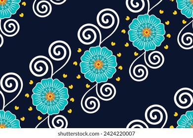 Floral abstracta - patrón sin costuras con la flor tropical, motivo indonesio del batik