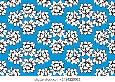 Abstract Floral - Seamless pattern with tropical flower, Indonesian Batik Motif