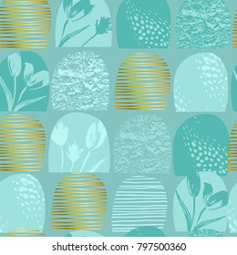 Abstract floral seamless pattern tulips .Trendy hand drawn textures. Modern abstract design for,paper, cover, fabric and other users