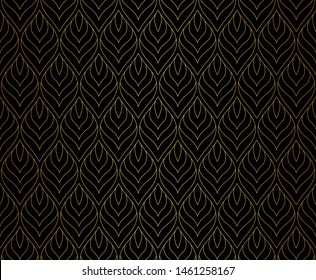 Abstract floral seamless pattern. Vector art deco leaves texture. Geometric minimalist background.