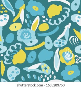Abstract floral seamless pattern, vector
