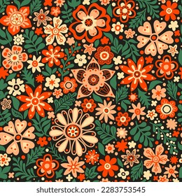 Abstract floral seamless pattern, vector illustration for textile, wallpaper, cover design.