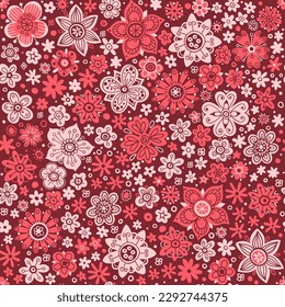Abstract floral seamless pattern, vector illustration for textile, wallpaper, cover design.