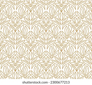 Abstract floral seamless pattern. Vector art deco texture. Geometric minimalist background.