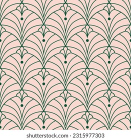 Abstract floral seamless pattern. Vector art deco texture. Geometric minimalist background.