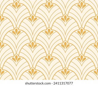 Abstract floral seamless pattern. Vector art deco texture. Geometric minimalist background.