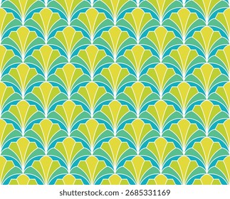 Abstract floral seamless pattern. Vector art deco texture. Geometric minimalist background.
