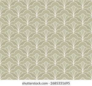 Abstract floral seamless pattern. Vector art deco texture. Geometric minimalist background.