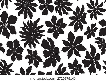 Abstract floral seamless pattern. Vector illustration flat design background. 