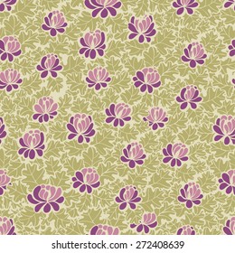 Abstract floral seamless pattern, vector