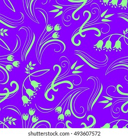 Abstract floral seamless pattern. Vector illustration.