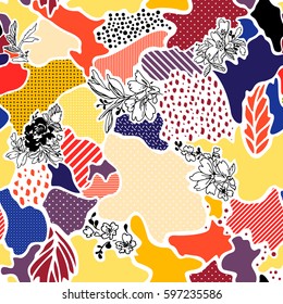 Abstract floral seamless pattern. Vector illustration.