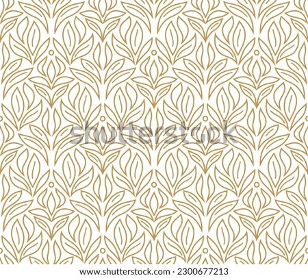 Abstract floral seamless pattern. Vector art deco texture. Geometric minimalist background.