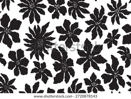 Abstract floral seamless pattern. Vector illustration flat design background. 