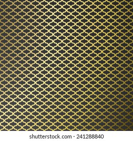 Abstract floral seamless pattern, vintage vector gold background