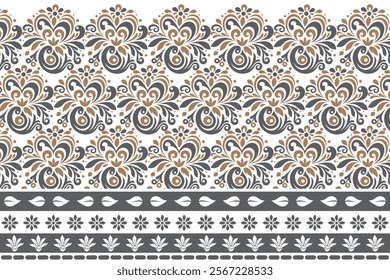 abstract floral seamless pattern with vintage ethnic motifs botanical artwork geometric design for fabric wallpaper fashion textiles and cushion covers