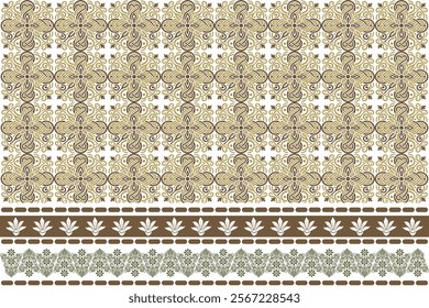 abstract floral seamless pattern with vintage botanical and ethnic motifs geometric design for fabric textiles wallpaper fashion and home decor accessories