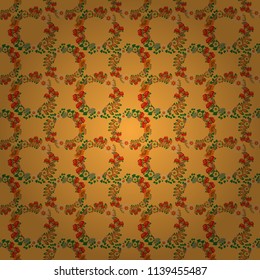 Abstract floral seamless pattern for wallpaper, website or textile printing. Vector endless illustration of orange, green and red flowers.