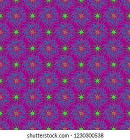 Abstract floral seamless pattern for wallpaper, website or textile printing. Vector endless illustration of purple, blue and violet flowers.
