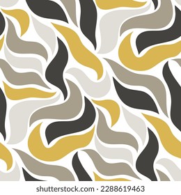 Abstracto patrón floral sin soldadura con hojas onduladas	