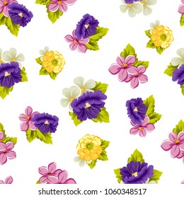 abstract floral seamless pattern. For your fabric, garment design. Cards, invitations and greeting cards for birthday, Valentine's day, wedding, party. Vector illustration.